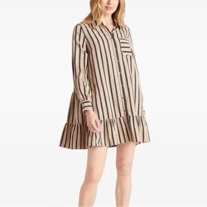 Cinq A Sept Striped Arlette Dress with Ruffle Hem